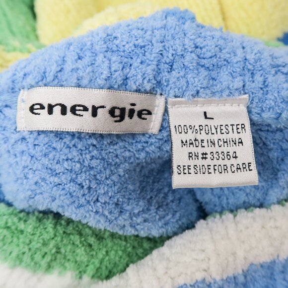 Vintage 90s Energie Striped Chenille Turtleneck Sweater - Picture 7 of 7